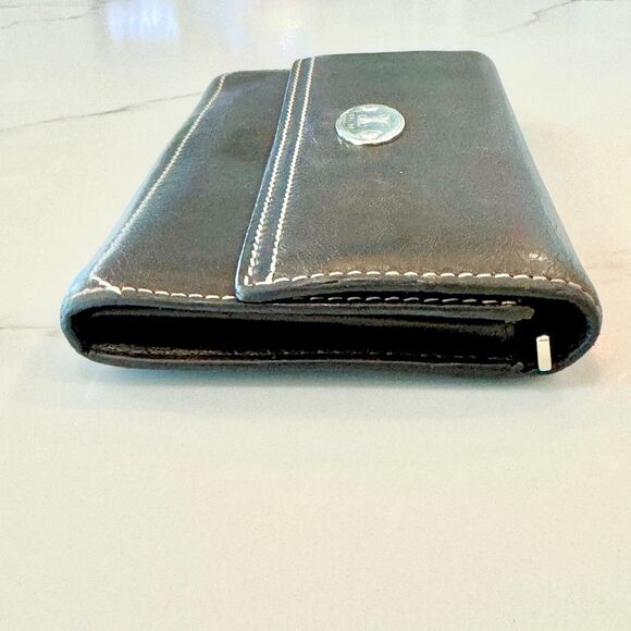 Céline Brown Triomphe Long Wallet with Contrast Stitching - Picture 8 of 10